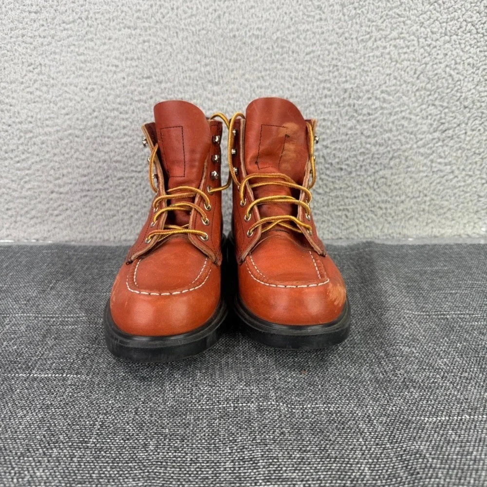 Red Wing Boots Men 6 E Oro Russet Leather Moc Toe SuperSole USA Made 8804